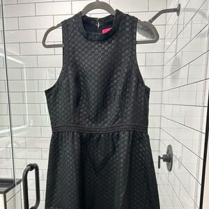 NWT Lilly Pulitzer Black Zaria Polka Dot Jacquard dress size 10